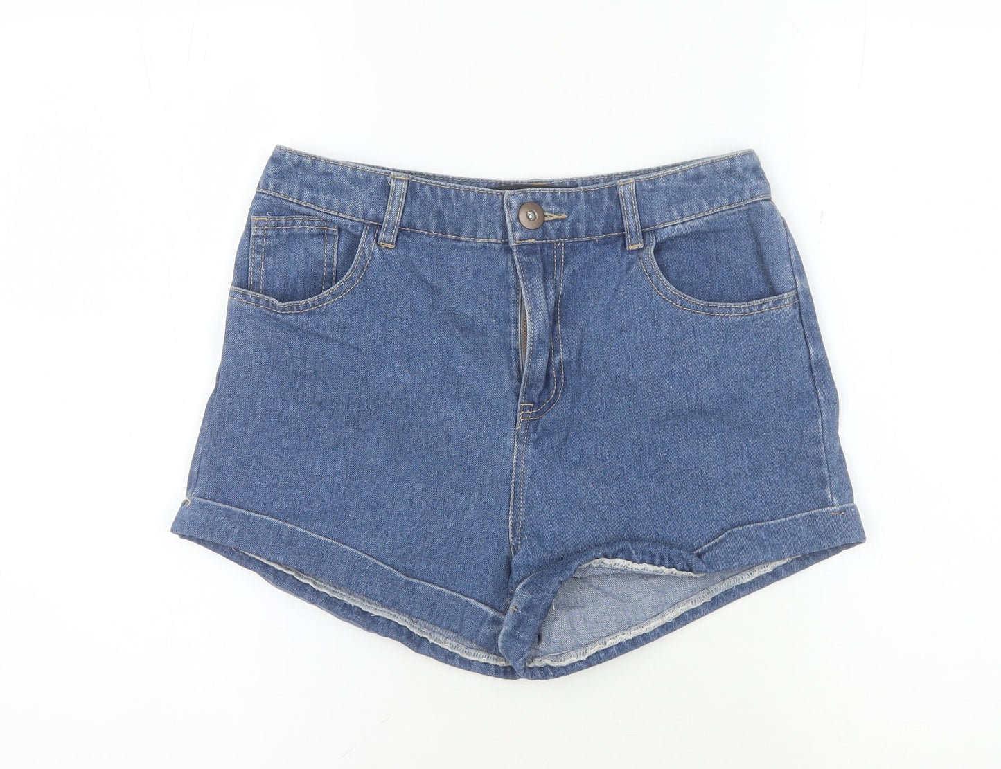 Firetrap Women's Blue Denim Shorts Size S Cuffed