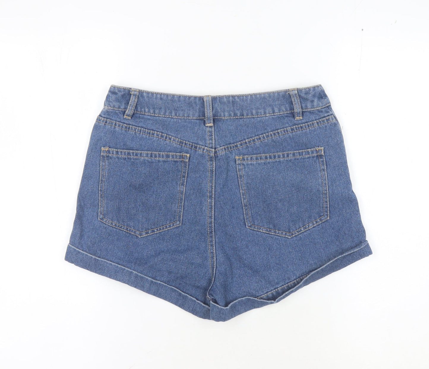 Firetrap Women's Blue Denim Shorts Size S Cuffed