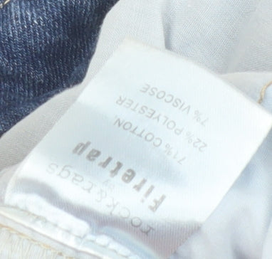 Firetrap Women's Blue Denim Shorts Size S Cuffed