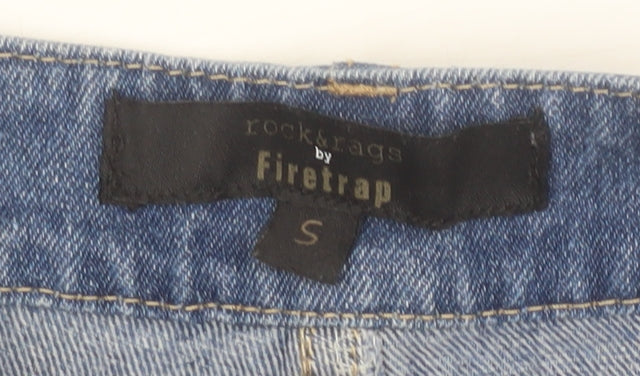 Firetrap Women's Blue Denim Shorts Size S Cuffed