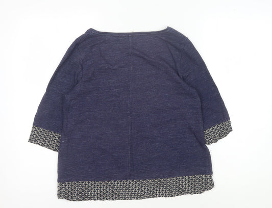 Womens UK Size 10 White Stuff Blue Cotton Blend Blouse