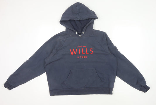 Womens UK 10 Regular Jack Wills Blue Pullover Hoodie