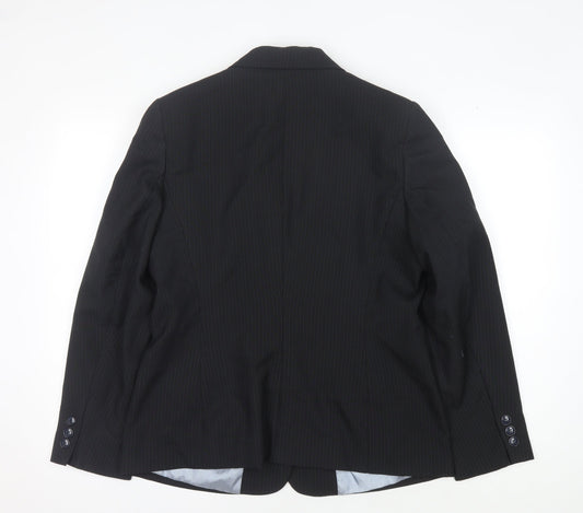 Debenhams Women's Black Pinstripe Blazer Size 14