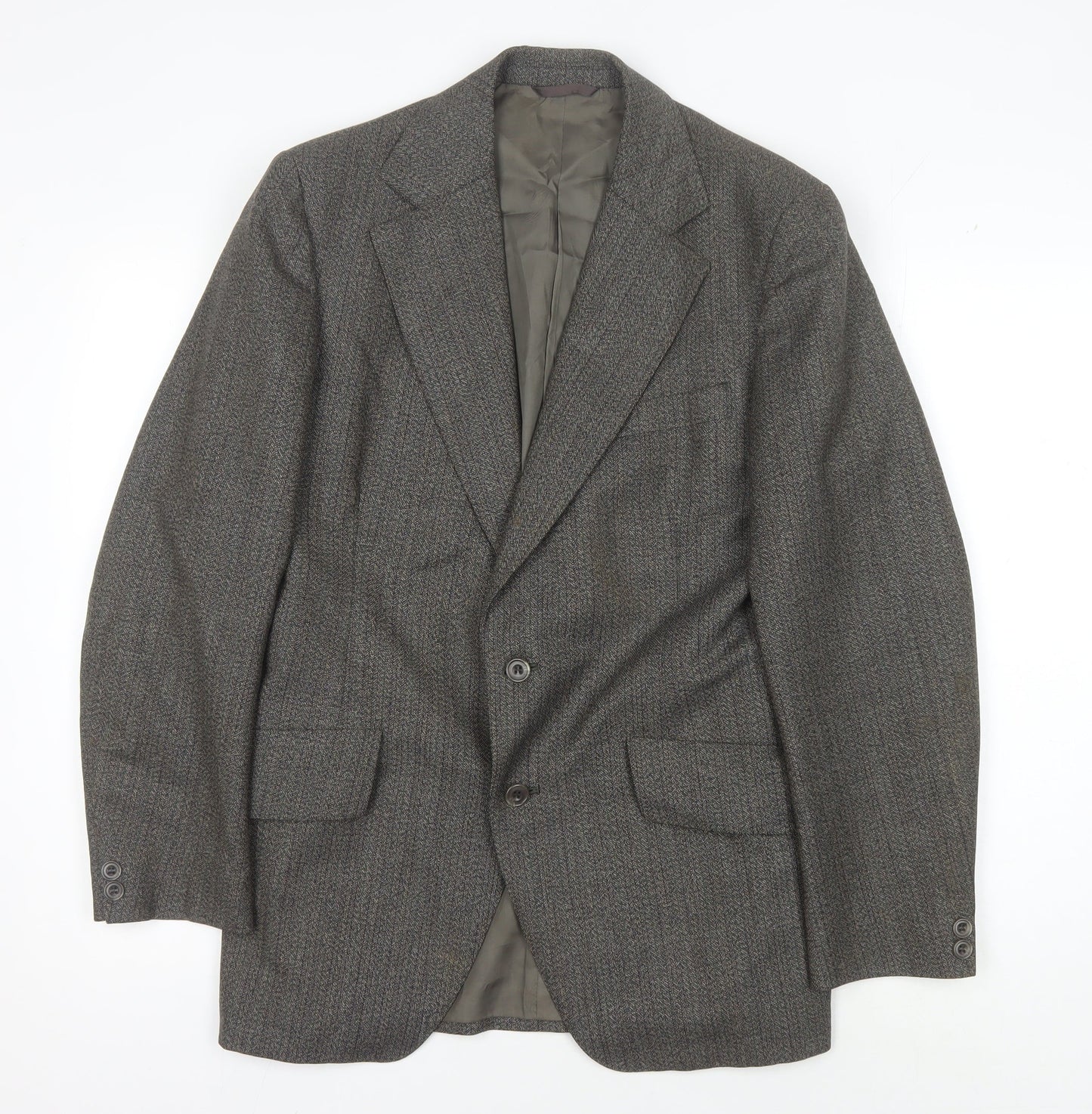 Dunn & Co. Men's Grey Herringbone Blazer, Size 40S