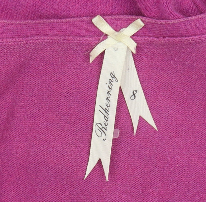 Brand and care label for Red Herring Women's Pink V-Neck jumper -, size S