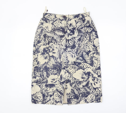 Marks and Spencer Women's Floral Linen Skirt, Size 12