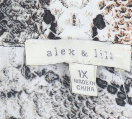 Alex & Lil Women's Multicoloured Animal Print Top XL