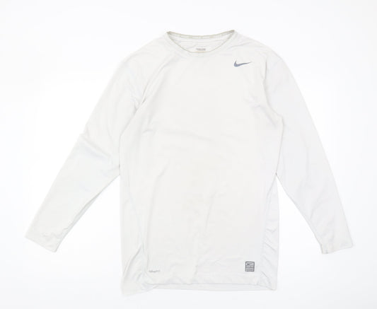 Nike Men's White 2XL Gym Compression Long Sleeve T-Shirt