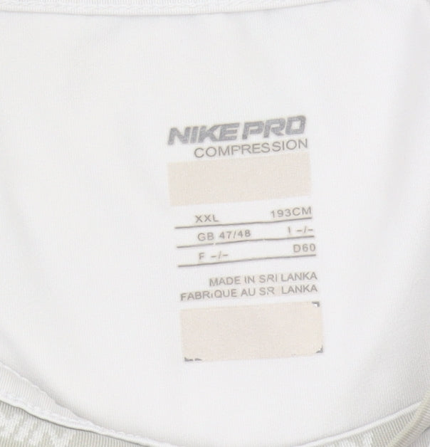 Nike Men's White 2XL Gym Compression Long Sleeve T-Shirt