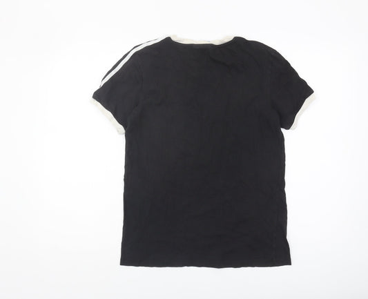 Adidas Women's Black Ringer T-Shirt Size 4