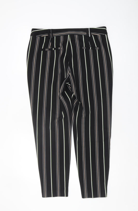 Dorothy Perkins Women's Black Striped Trousers Size 12
