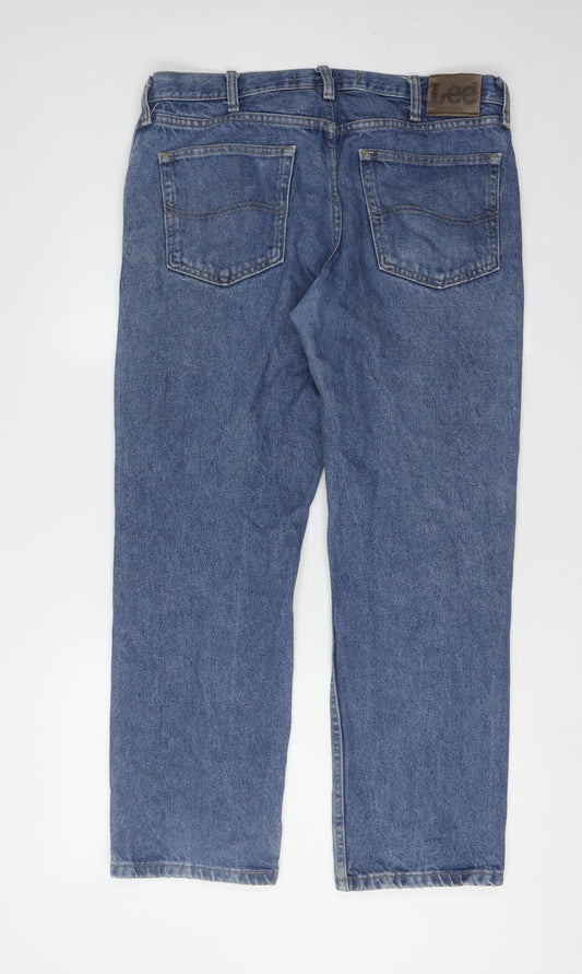 Lee Men's Blue Regular Fit Straight Jeans 34x29