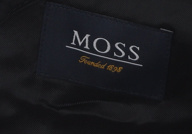 Moss Men's Black Blazer 38R Notch Lapel Single Breasted
