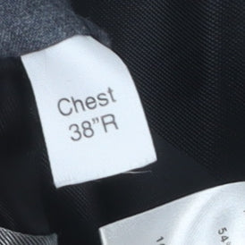 Moss Men's Black Blazer 38R Notch Lapel Single Breasted