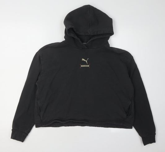 Puma Black Unisex Adults M Hoodie Logo Casual