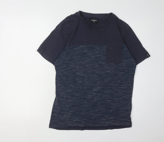 Kangol Men's Blue Colourblock T-Shirt, Size M