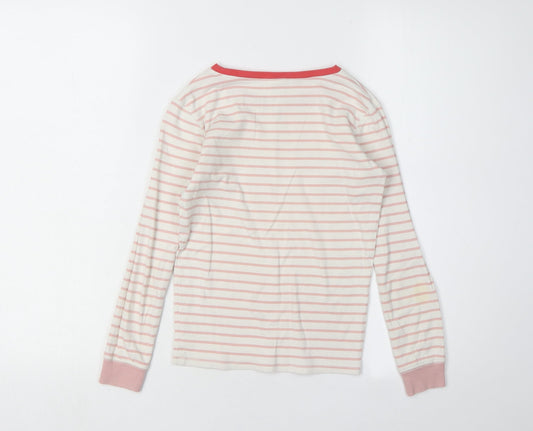 MiniBoden Girls Pink Striped Long Sleeve T-Shirt 9Y