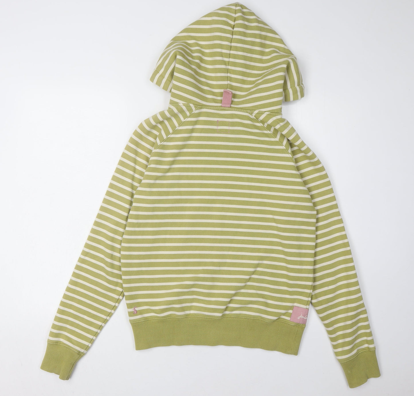 Joules Women's Green Striped Cotton Hoodie, Size 6