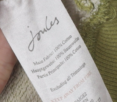 Joules Women's Green Striped Cotton Hoodie, Size 6