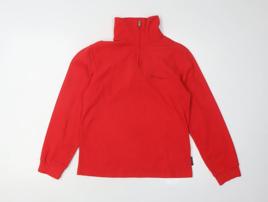 Additional front view of Champion boys’ red fleece 1/2 zip sweatshirt 11-12 years