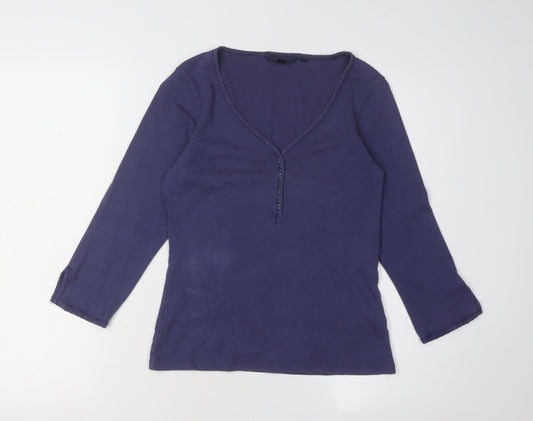 Womens UK Size 10 Boden Purple Cotton T-Shirt