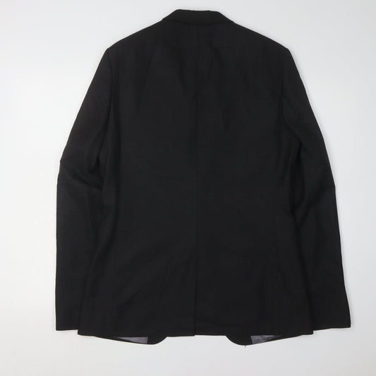 White Label Men's Black Long Blazer 40 L