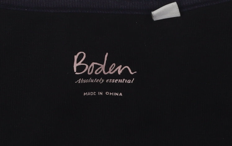 Boden Women's Black Round Neck T-Shirt - Medium