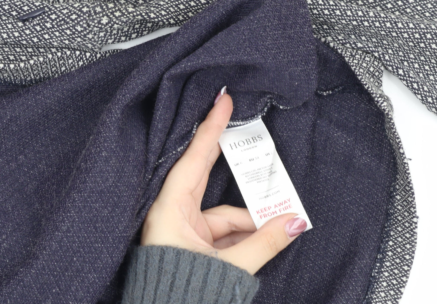 Hobbs Womens Grey Fit & Flare Dress Size 8