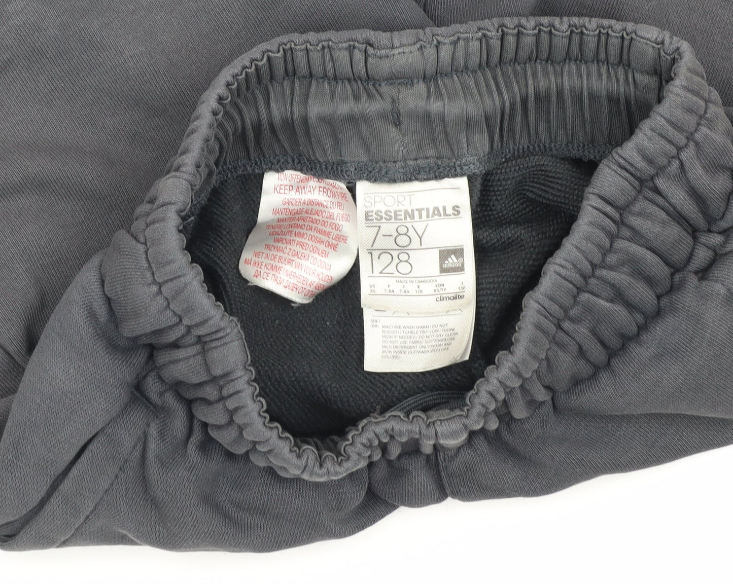 adidas Boys Grey Athletic Shorts 7-8 Years Gym & Training