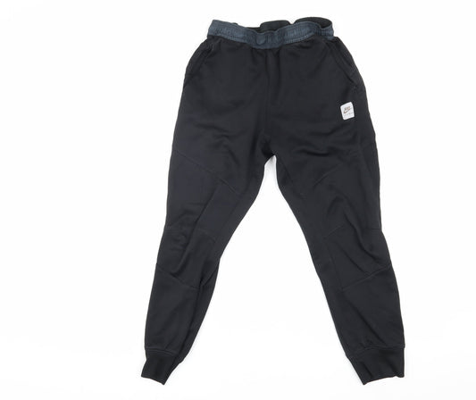 Nike Boys Black Jogger Trousers, Size L with Elastic Waist