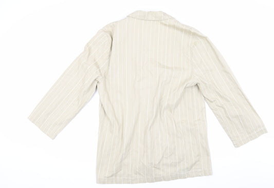 Beige Women's Pinstripe Blazer, Size 10, Cotton