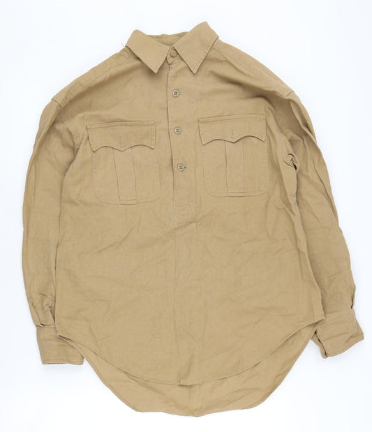 Ralph Lauren Women's Beige Button-Up Shirt Size 4