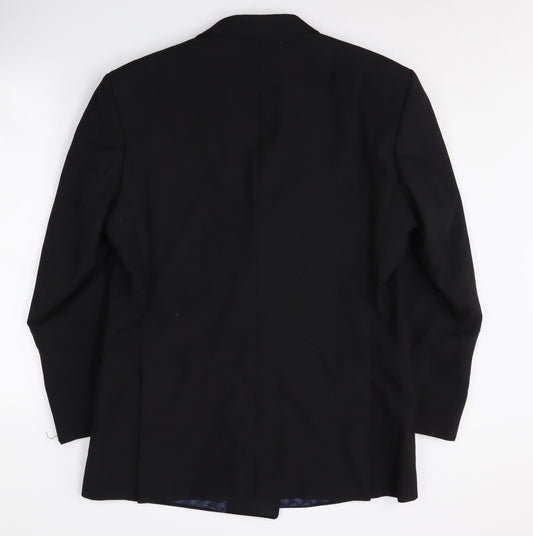 Moss Bros Men's Black Wool Tuxedo Blazer, 40R, Formal Classic