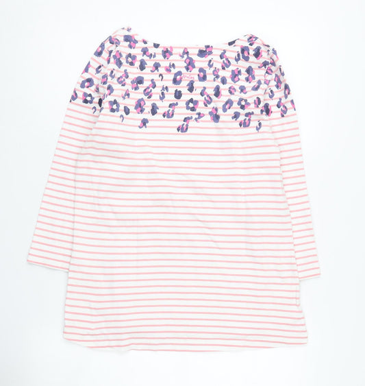Womens UK Size 12 Joules Pink 100% Cotton T-Shirt