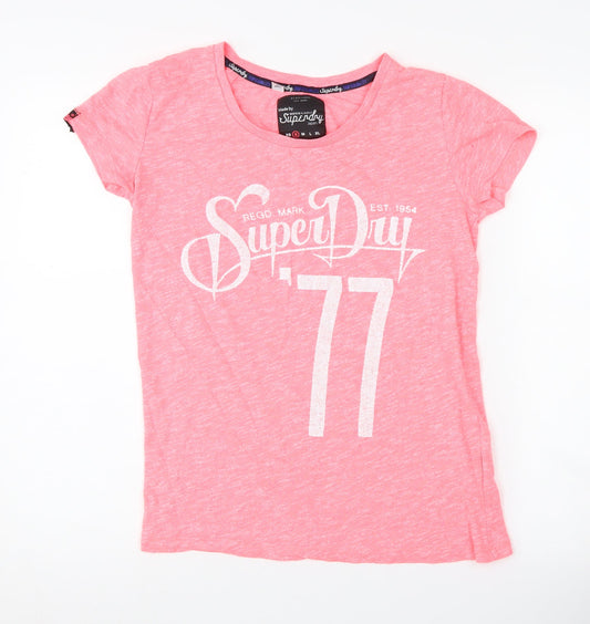 Superdry Women's Pink T-Shirt, Short Sleeve, S