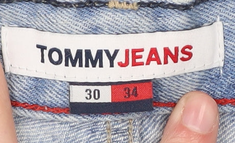 Tommy Jeans Women's Blue Mom Jeans Size 16 Distressed