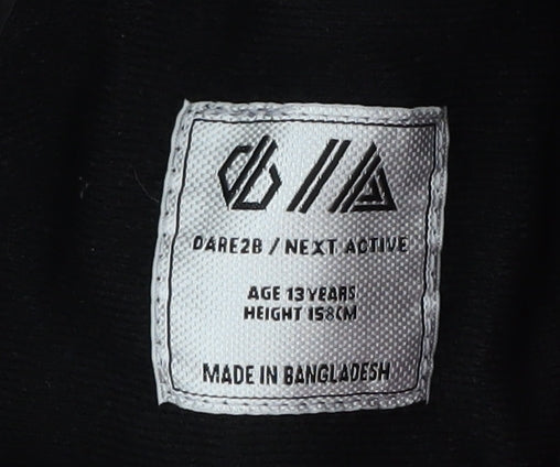 Brand and care label for Dare 2b girls’ pink hooded puffer jacket 13 years