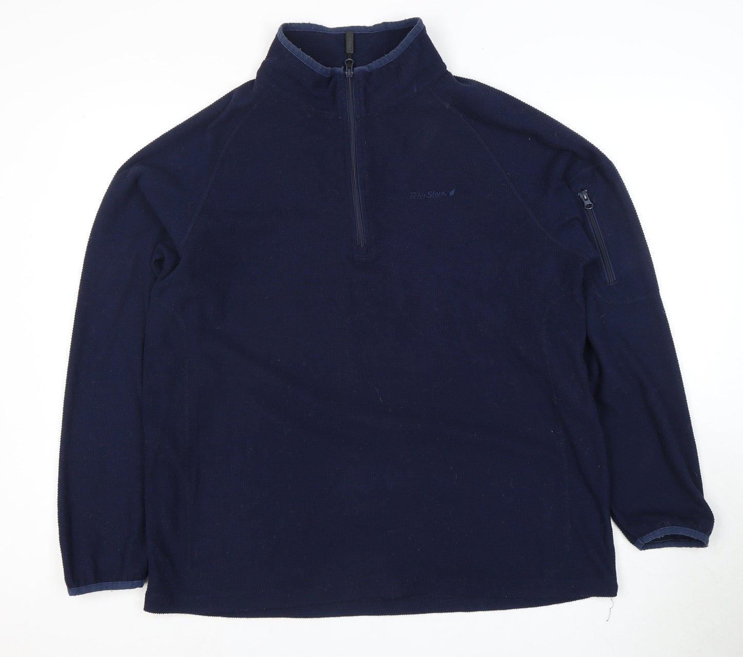 Peter Storm Men's Blue Fleece Pullover, Size L, 1/4 Zip