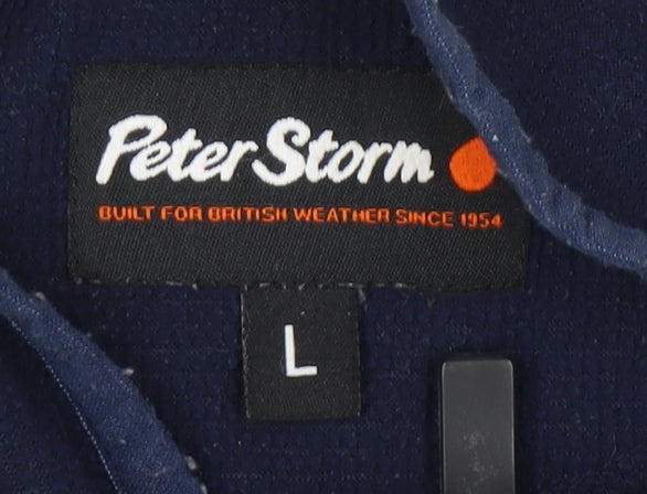 Peter Storm Men's Blue Fleece Pullover, Size L, 1/4 Zip