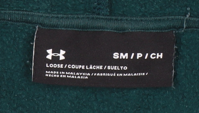 Under Armour Green Unisex Hoodie S Logo Relaxed Fit