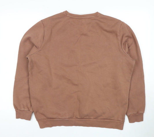 Unisex Adults UK 12 Regular PUMA Brown Pullover Sweatshirt