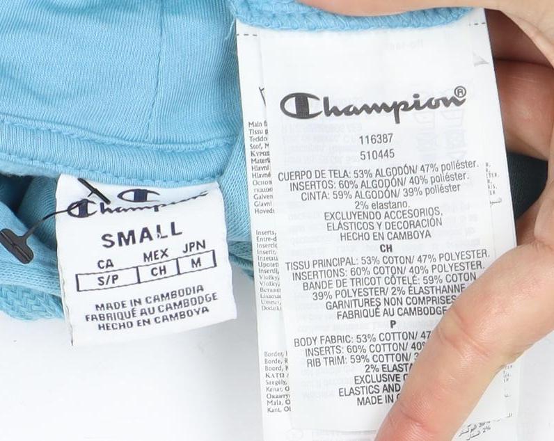 Champion Blue Unisex Hoodie Small Pullover