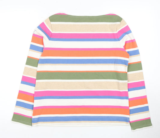 Joules Women's Multicoloured Striped T-Shirt Size 10
