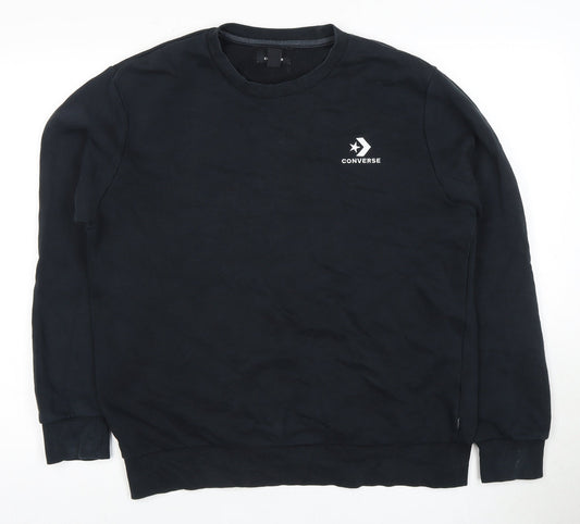 Mens UK M Converse Black Pullover Sweatshirt