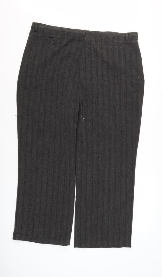 Style by EWM Women's Black Herringbone Trousers Size 18