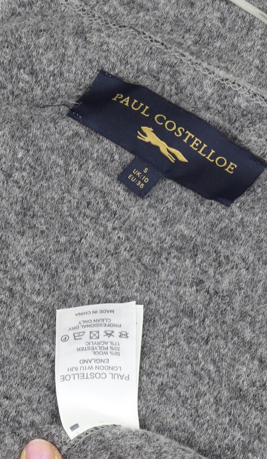 Paul Costelloe Grey Women's Long Wool Waistcoat UK 10