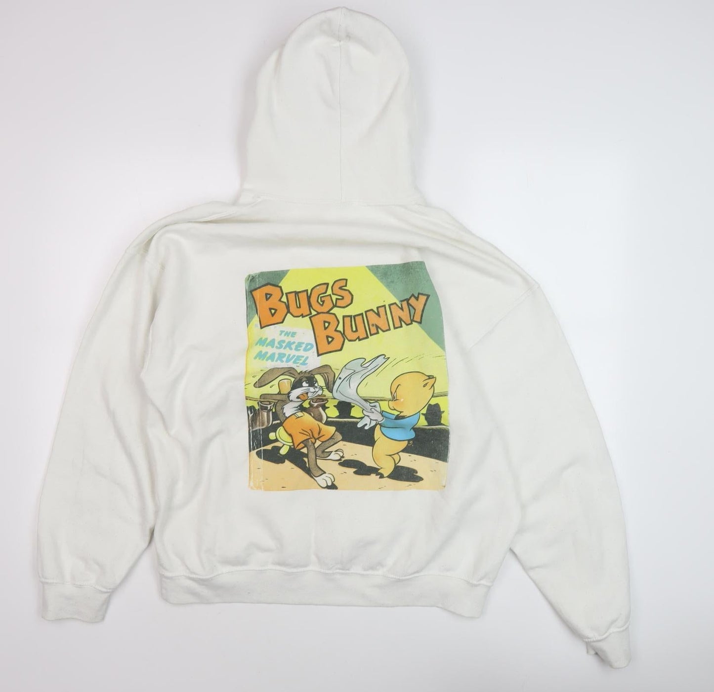 Looney Tunes Unisex White Hoodie, M - Bugs Bunny Graphic