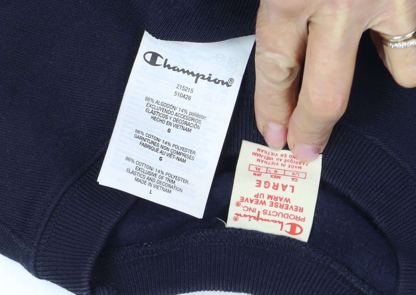 Champion Men's Blue Pullover Sweatshirt L Fleece