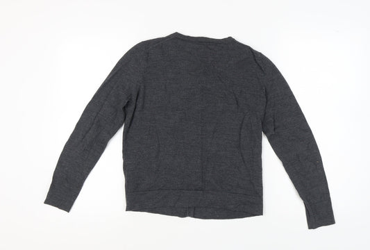 Tommy Hilfiger Womens Grey Wool Cardigan M