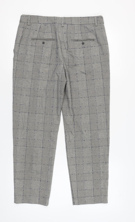 Marks and Spencer Women's Grey Plaid Trousers Size 12